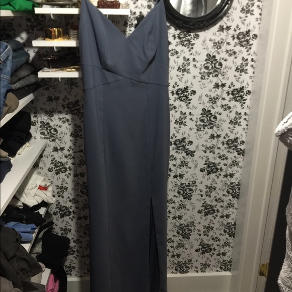 Criss Cross Seam Crepe Gown - Picture 13 of 14